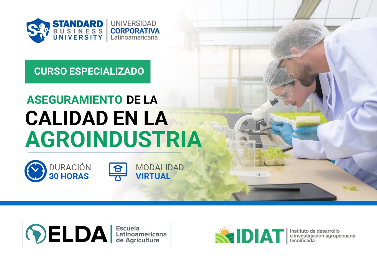 CURSO ESPECIALIZADO EN ASEGURAMIENTO DE LA CALIDAD EN LA AGROINDUSTRIA