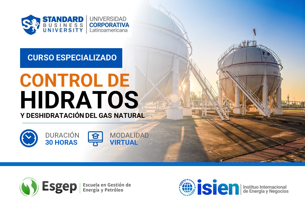 CURSO ESPECIALIZADO EN CONTROL DE HIDRATOS Y DESHIDRATACIÓN DEL GAS NATURAL