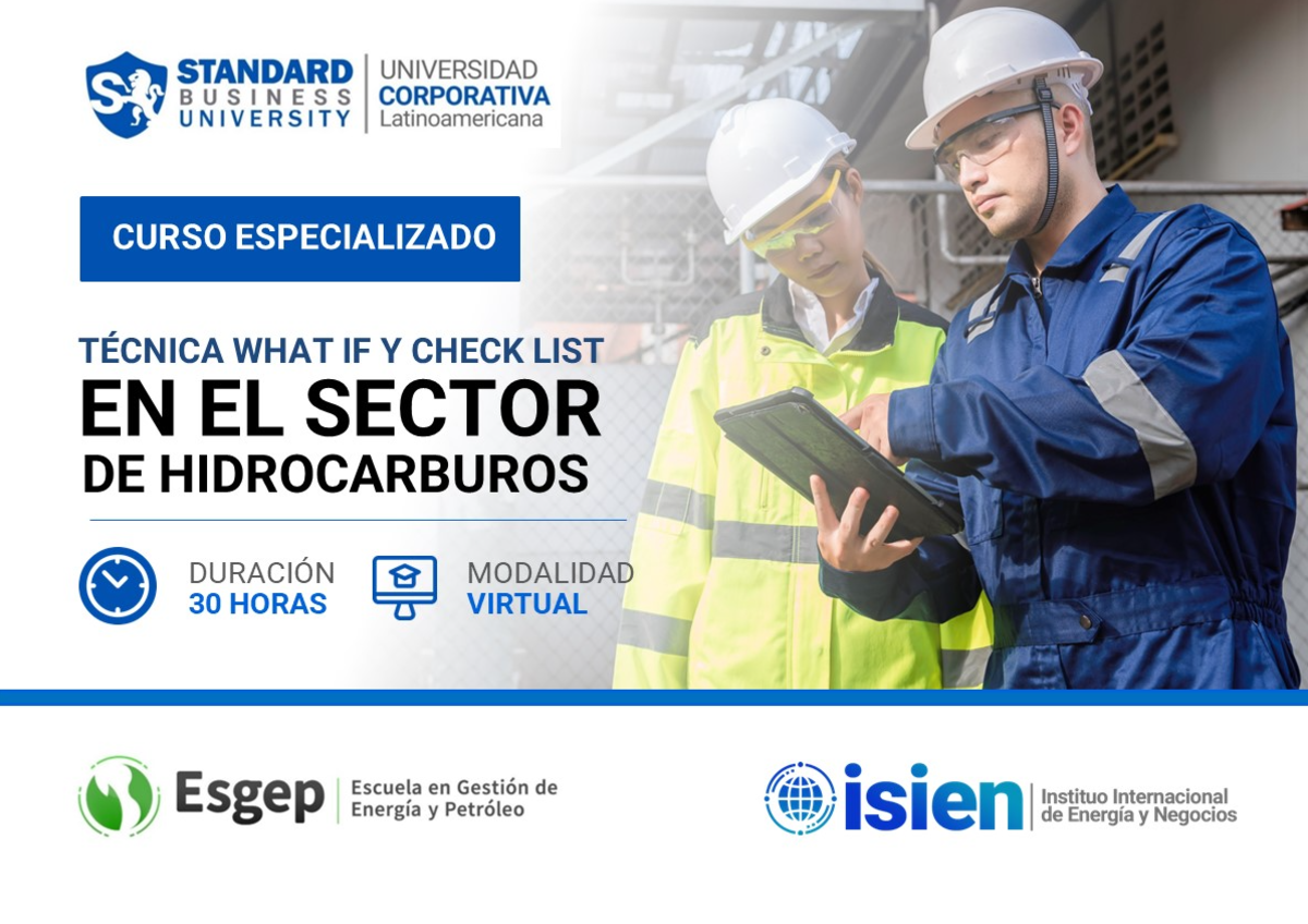 CURSO ESPECIALIZADO EN TÉCNICA WHAT IF Y CHECK LIST EN EL SECTOR DE HIDROCARBUROS