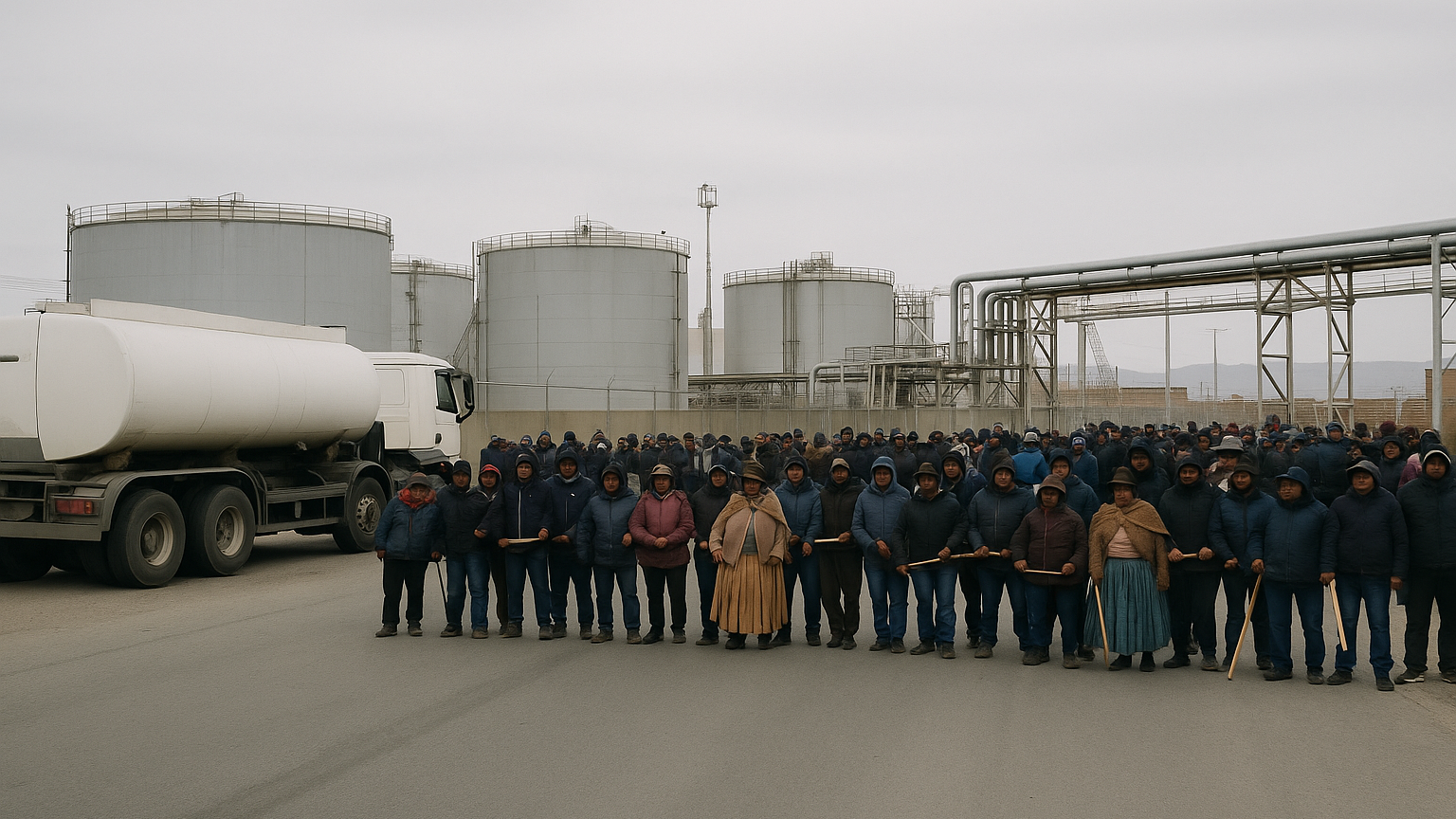 Bloqueo en planta Senkata amenaza suministro de combustible en La Paz