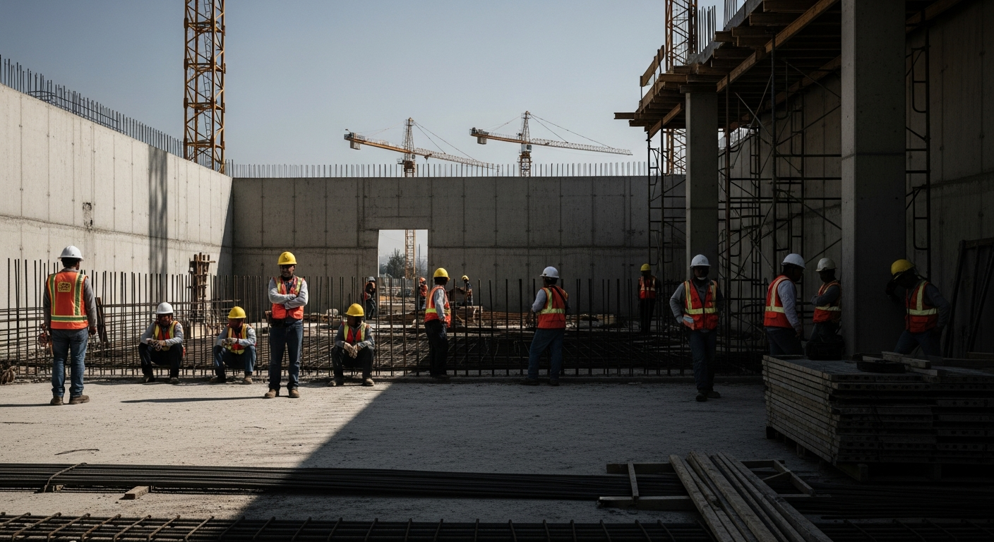 Personal ocupado en construcción cae 3.2% anual en México en marzo 2026