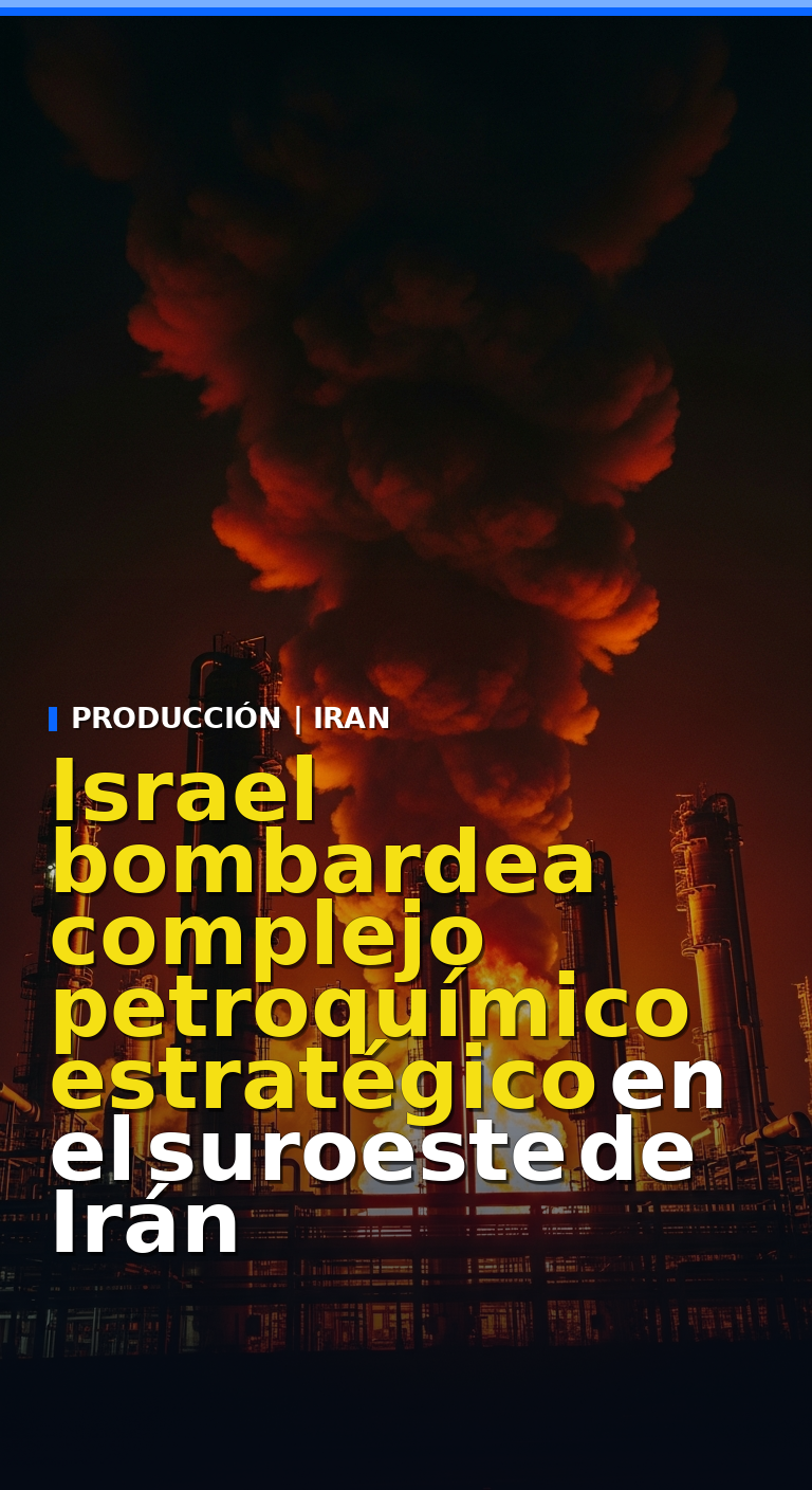 Israel bombardea complejo petroquímico estratégico en el suroeste de Irán